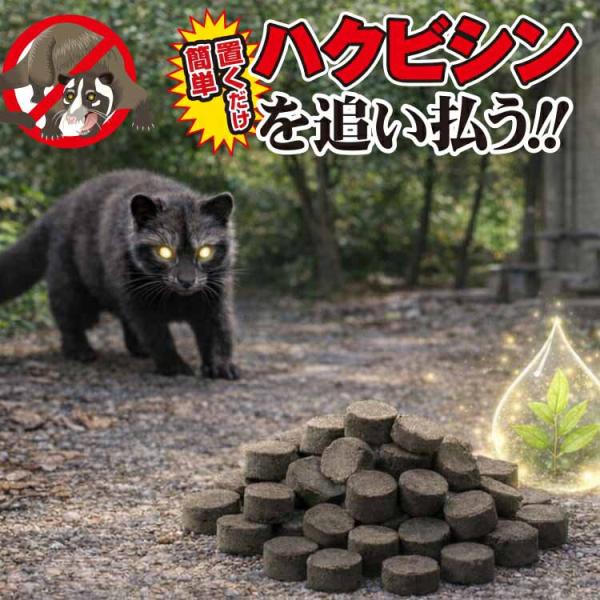 ハクビシン、さよならバイバイ！ 害獣駆除 忌避剤 天然香料 置くだけ簡単ハクビシン アライグマ イタ...