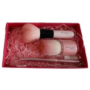 熊野筆 フラワー洗顔＆ハート型パウダー＆携帯リップ 3点セット 世界ブランド 国民栄誉賞 贈り物 父...