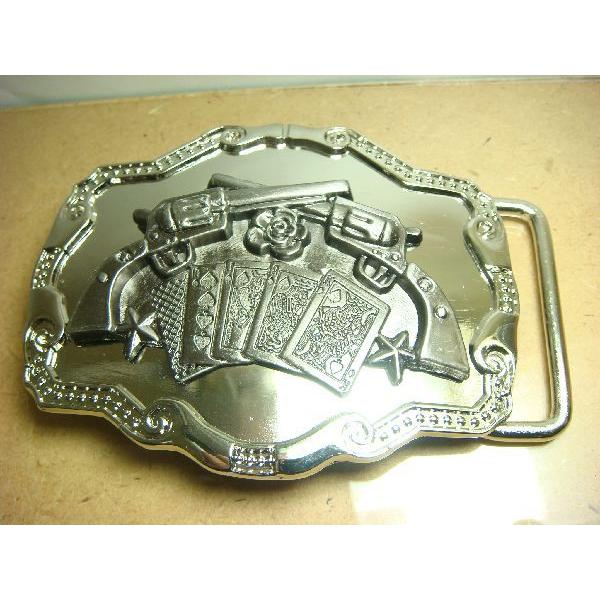 激安！数量限定★ベルト用デザインバックル★トランプ＆ガン★プレゼントにもオススメ！