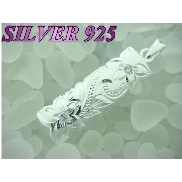 激安 ハワイアン ペンダントトップ プルメリア＆クリアジルコニア シルバー925