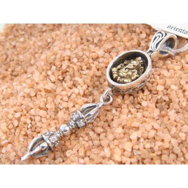 送料無料 オリエンタルバイブレーション ペンダントトップ ガネーシャ ジルコニア シルバー925 人...