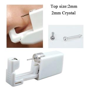 激安 簡単に穴あけ 鼻用ピアッサー サージカルステンレス316L クリアクリスタル 20ゲージ/0.8mm