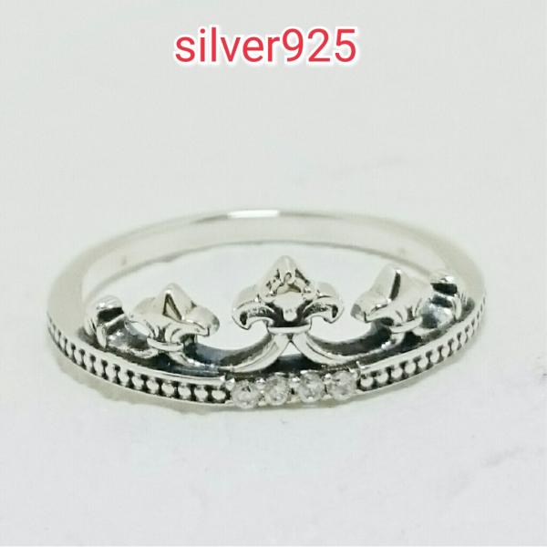 クラウンリング キュービックジルコニア 王冠モチーフ sv925 シルバー925 ゴシック系 シルバ...