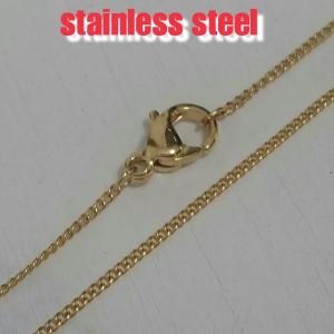 2面カット喜平ネックレス ゴールド1mm幅　40センチ〜60センチ　選択自由　激安ステンレスチェーン