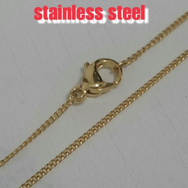 2面カット喜平ネックレス ゴールド1mm幅　40センチ〜60センチ　選択自由　激安ステンレスチェーン