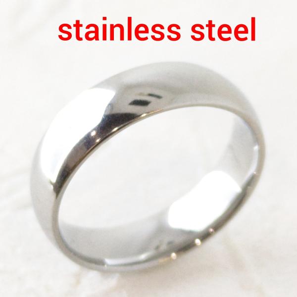 刻印可能 激安 甲丸リング 6ミリ幅 シルバー 医療用サージカルステンレス ペアリングにも 6mm