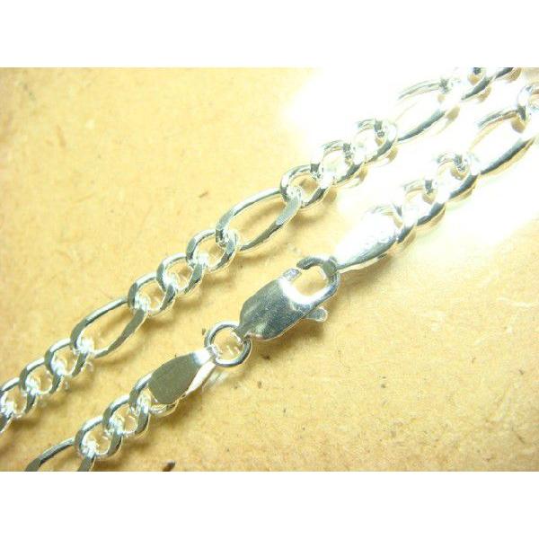 2面カット フィガロチェーン/ネックレス 4.1mm×50cm sv925 シルバー925