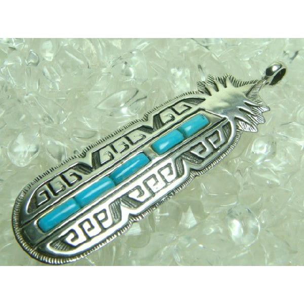 激安　ネイティブ系ペンダントトップ　天然ターコイズ　シルバー925