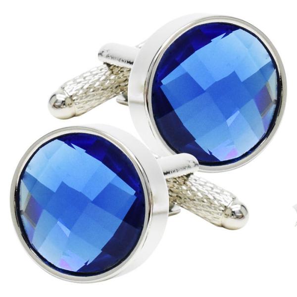 カフス カットストーン スカイブルー カフリンクス メンズ スーツ 結婚式 誕生日 シャツ プレゼン...