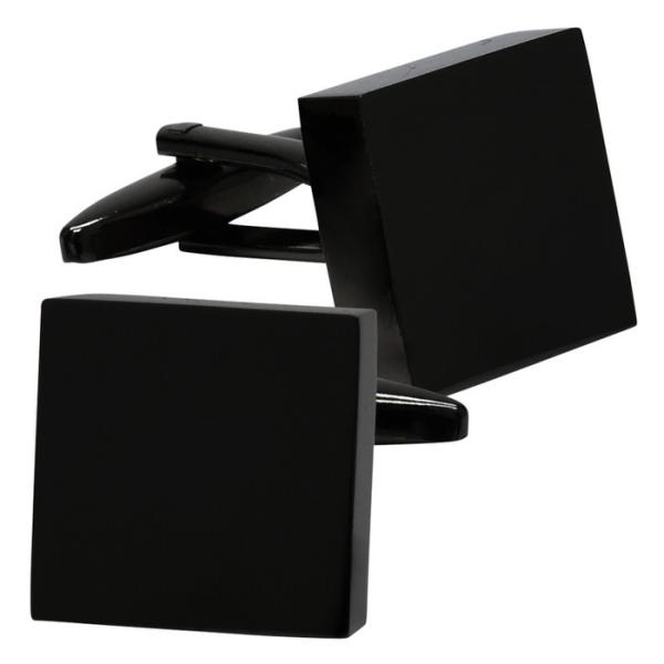 カフス シンプル スクエア ブラック カフリンクス メンズ 大人の男 結婚式 パーティー 付け方 プ...