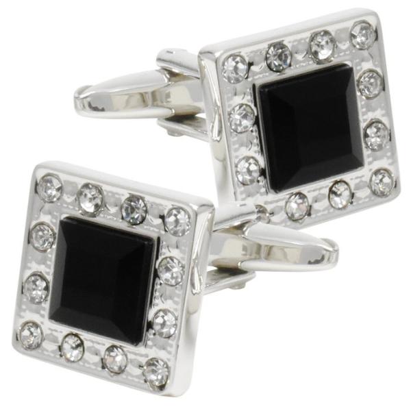 カフス クリスタル ストーン スクエア カフリンクス メンズ スーツ 結婚式 誕生日 シャツ プレゼ...