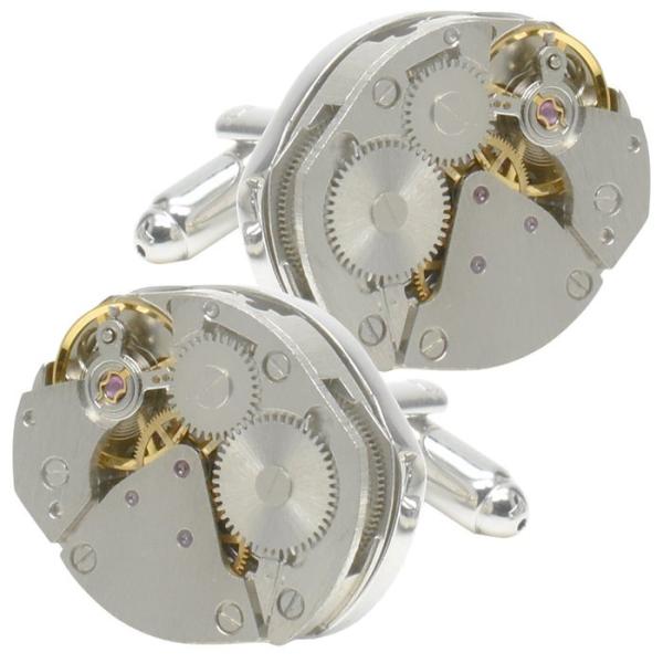 カフス 機械式腕時計風 カフス カフス メンズ 紳士小物 結婚式 ビジネス シャツ プレゼント 旦那...
