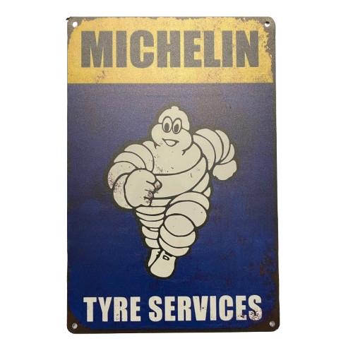 ヴィンテージ風 スチール看板 MICHELIN ミシュラン ビバンダム アメリカン雑貨 ブリキ看板 ...