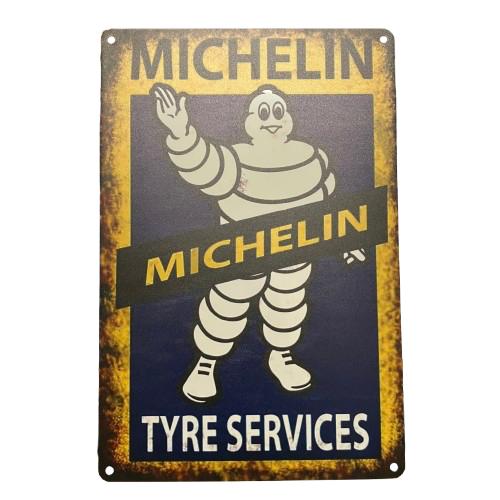 ヴィンテージ風 スチール看板 MICHELIN ミシュラン ビバンダム アメリカン雑貨 ブリキ看板 ...