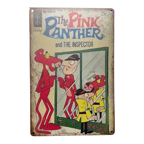 ヴィンテージ風 スチール看板 Pink Panther ピンクパンサー アメリカン雑貨 ブリキ看板