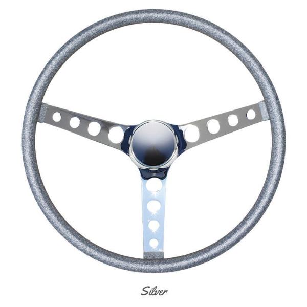 ムーンアイズ オリジナル "フィンガーグリップ" ステアリング ホイール 38cm(15") シルバ...