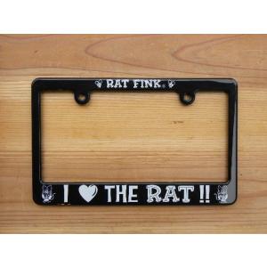 ムーンアイズ MOONEYES Rat Fink モーターサイクル ライセンス フレーム アイ ラブ...