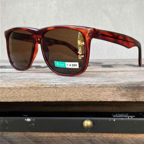 ヴィンテージ スクエア型 赤茶フレーム サングラス［SG-10］ビンテージ 当時物