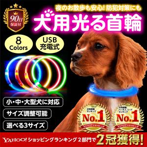 首輪 犬 光る おしゃれ 猫 LEDライト USB充電式 ペット 小型犬 中型犬 大型犬 35cm 50cm 70cm ペット用品 ドッググッズ 安全