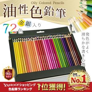 色鉛筆 72色 セット 油性 父の日 プレゼント 実用的 子供 小学生 中学生 お絵かき 大人の塗り絵 画材セット 金 銀