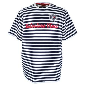 カプリ (L) 60%OFF／半袖ポロシャツ 春夏 メンズ ボーダー エンブレム