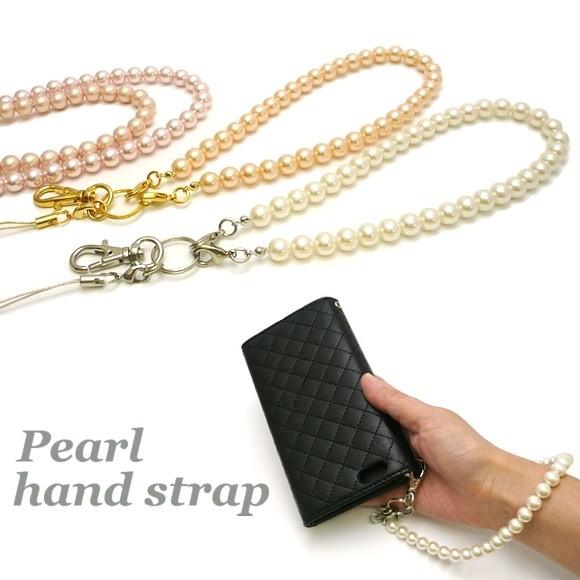 スマホストラップ パール ハンドストラップ 8mm玉 携帯ストラップ おしゃれ かわいい