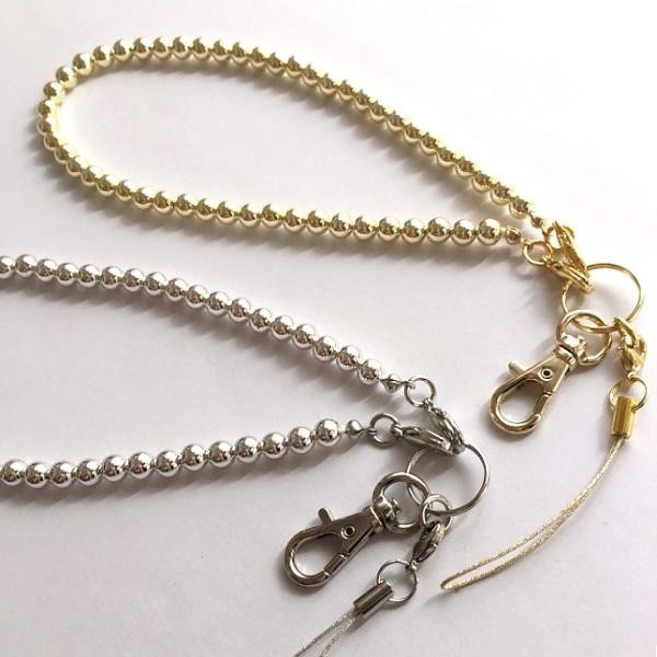 【メール便発送可◯】スマホ ストラップ ハンドストラップ 手首 メタリックパール シルバーパール 携...