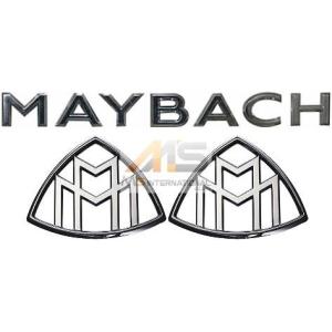 【M's】X222 メルセデス マイバッハ S550 S600（15y-）純正品 MAYBACH リア トランクエンブレム＋Cピラー エンブレムx2（3点セット）｜emuzu-international