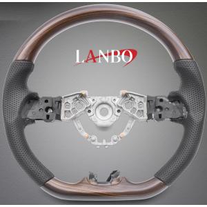 【M's】 三菱 デリカミニ B34A B35A B37A B38A (2023.5-) LANBO オリジナル ガングリップ ステアリング ハンドル (ダークブラウン) ランボ パーツ 部品 SMI04A