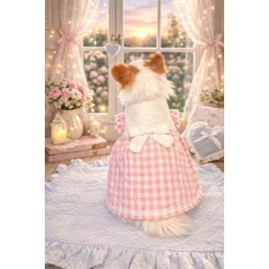 オーダーメイド犬服のスイーティ千鳥格子ピンク : オーダーメイド