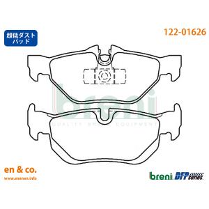 【超低ダスト】BMW 3シリーズツーリング(E91) UT25用 リアブレーキパッド+センサー｜en-and-company-ys
