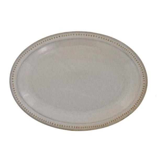 テーブルウェアイースト 楕円皿 ドット オーバルプレート 24cm 陶器 赤土ベージュ