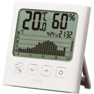 タニタ 温湿度計 時計 カレンダー 温度 湿度 デジタル グラフ付 ホワイト TT-580 WH 温湿度の変化を確認｜en-office