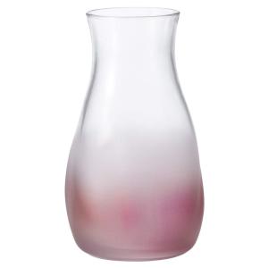 アデリア 花瓶 ガラス花瓶 てびねりミニ花器 ピンク 直径約7.7x高さ12.9cm 日本製 9572｜en-office