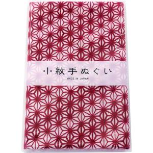 Miyamoto-Towel 宮本 日本製 手ぬぐい 小紋 和柄 泉紅梅 33×90cm 麻の葉(臙脂) 33470｜en-office