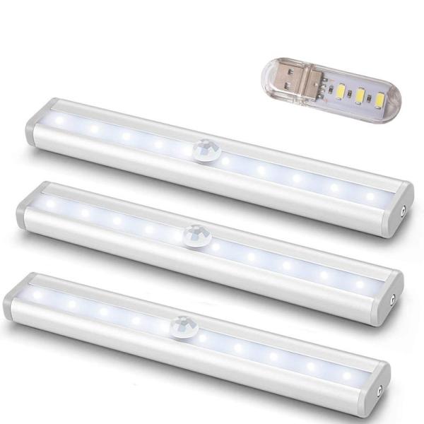 人感センサーライト 電池式 屋内 10LED 明るい 自動点灯 消灯 省エネ マグネット貼り付け式 ...