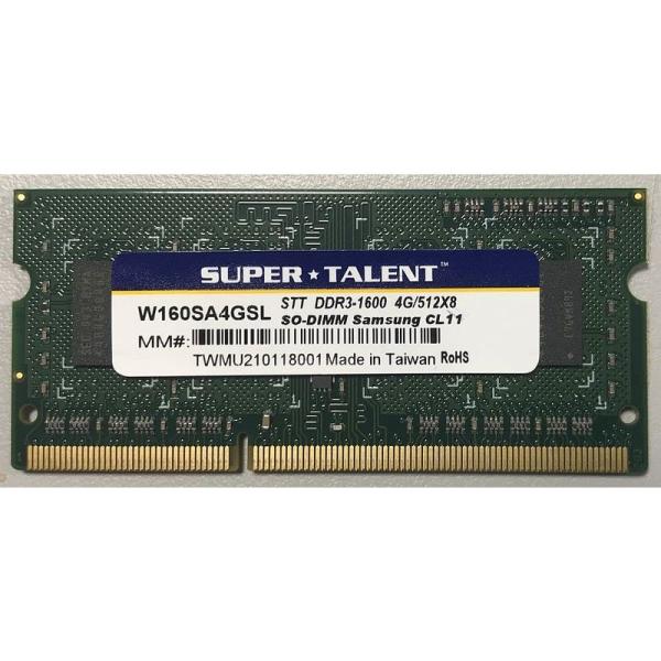 SuperTalent PC3L-12800S DDR3L-1600 4GB 204pin SODI...