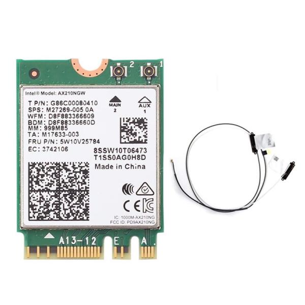 3000Mbps WiFi 6E AX210 Bluetooth 5.3 M.2ワイヤレスネットワー...