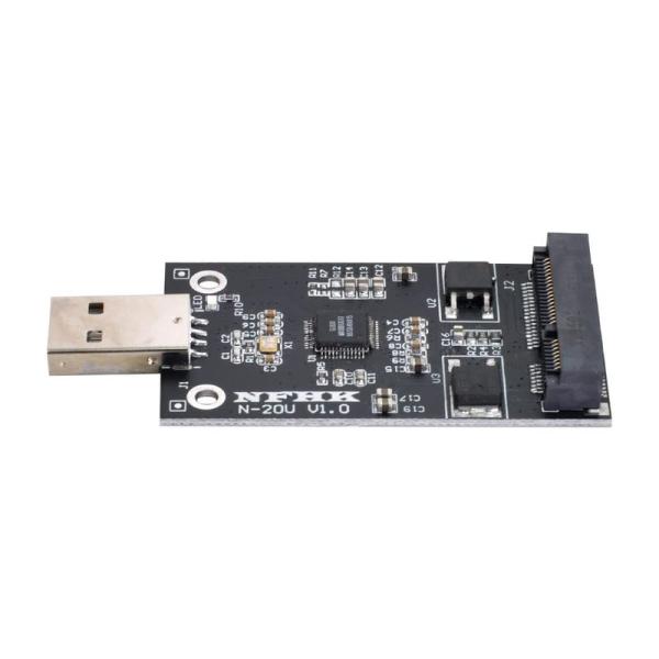 NFHK Mini PCI-E mSATA to USB2.0外部SSDPCBAコンバーターアダプタ...