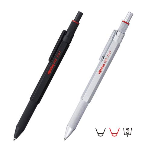 送料無料 ロットリング 600 3in1 マルチペン rotring 製図用筆記具