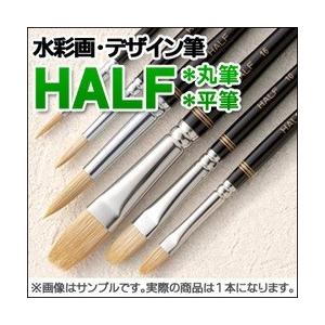 メール便可 名村大成堂 ナムラ 水彩画 デザイン HALF ハーフ 丸筆4号/平筆4号 （馬銅毛・羊毛）｜enauc