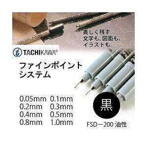 メール便可 タチカワ ファインポイントシステム 油性マーカー ブラック (0.05mm、0.1mm、0.2mm、0.3mm、0.4mm、0.5mm、0.8mm、1.0mm)｜enauc