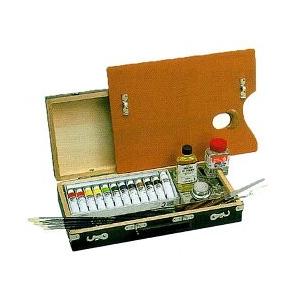 送料無料 油彩セット 木箱タイプ ベーシック PD BOX（クサカベ油絵具12