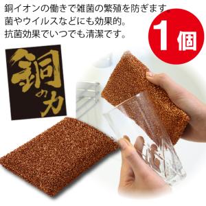 銅の力　抗菌ループ　日本製　キズがつかない特殊加工　ヌメヌメ　黒カビ　スポンジ　タワシ　キッチン　お風呂　抗菌　銅タワシ　富士商