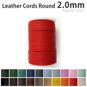 2mm幅×1m レギュラーカラーA レザーコード丸革紐 本革