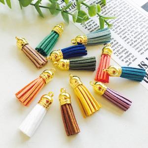 約40mm スエードタッセルチャーム 全12色 ゴールドヘッド【ゆうパケット対応】