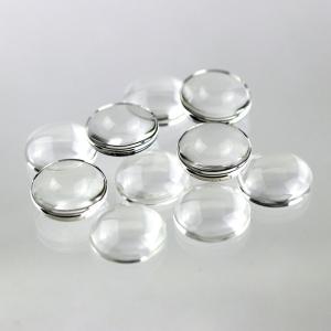 16mm 10個入 ドーム型 ガラスカボション クリア