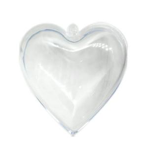 約78×80mm 1個入 クリスマスボール ハート大 クリア 樹脂製 【宅配便】