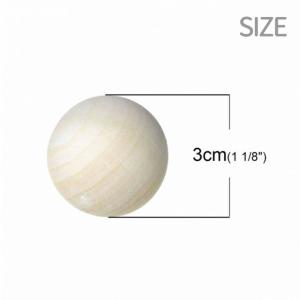 30mm 3個入 ナチュラル ウッドビーズ 穴...の詳細画像1