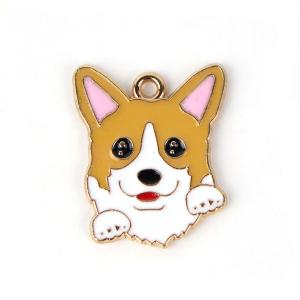 チャーム ウェルシュ・コーギー（茶） 4個 ab-378 : ルルルマーケット